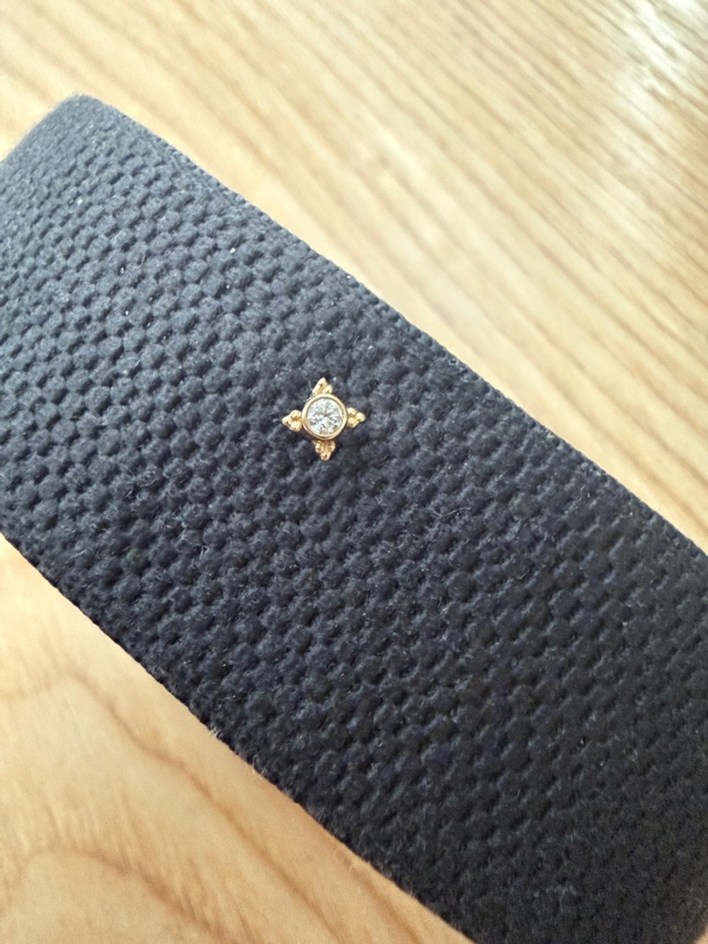 Mini Kandy Threadless End BVLA 14K Yellow Gold White CZ